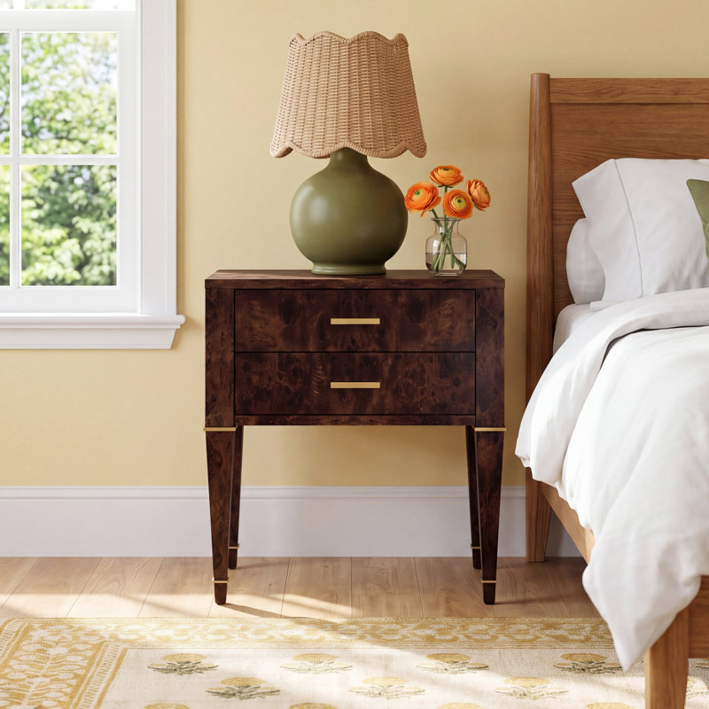 Asmara Mazekine 2 - Drawer Nightstand, Dark Burl