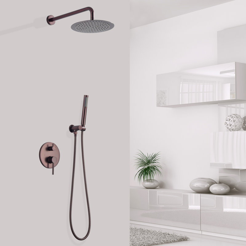 Système de douche complet avec valve brute, Bronze huilé