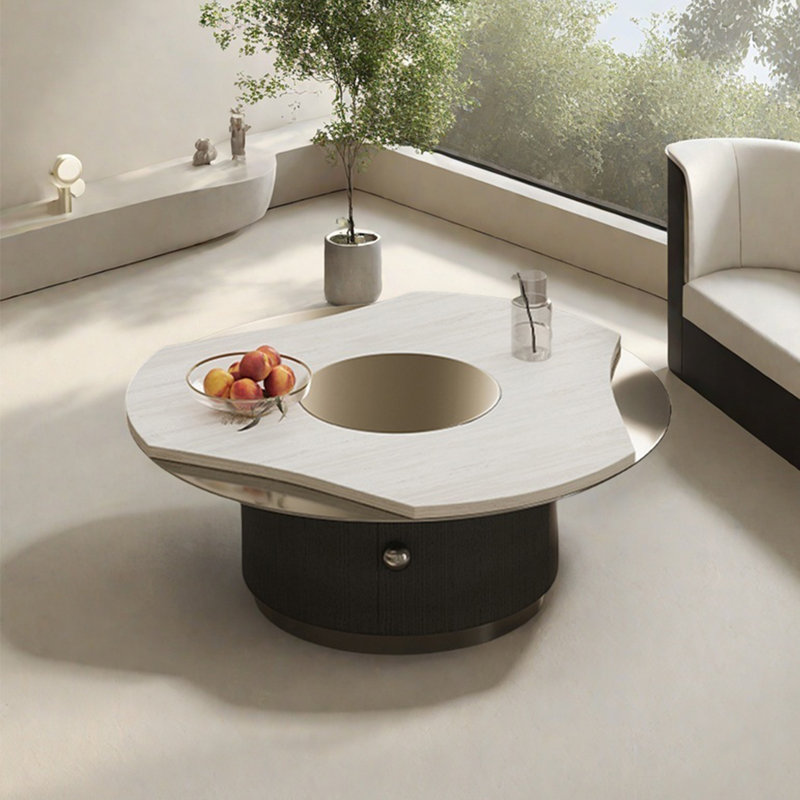 Table basse ronde moderne en marbre