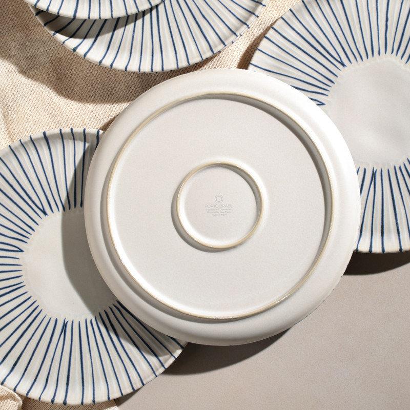 Assiette à dessert en grès céramique de 8,46 po Elemento - Va au micro-ondes, au four et au lave-vaisselle, par Porto Brasil