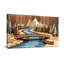 Paysage et nature Paysage en bois avec pont, rivière et montagnes-1161726784
