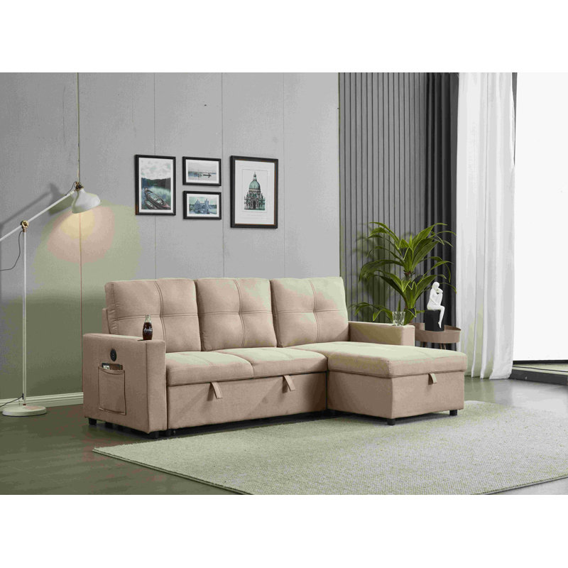 Canapé modulaire 2 pièces Malachi, Lin 100 % brun clair