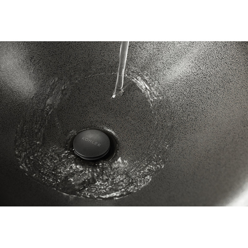 KOHLER Shagreen Carillon, ARTIST EDITIONS Round Vessel Bathroom Sink, Ebony Pearl