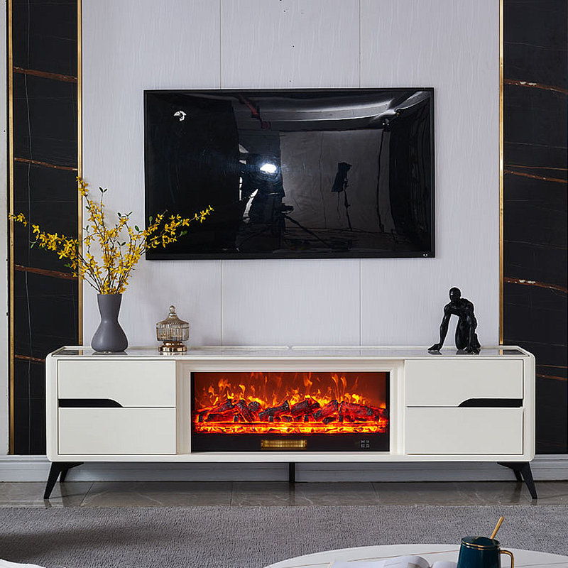 Modern simulation electronic fireplace TV cabinet