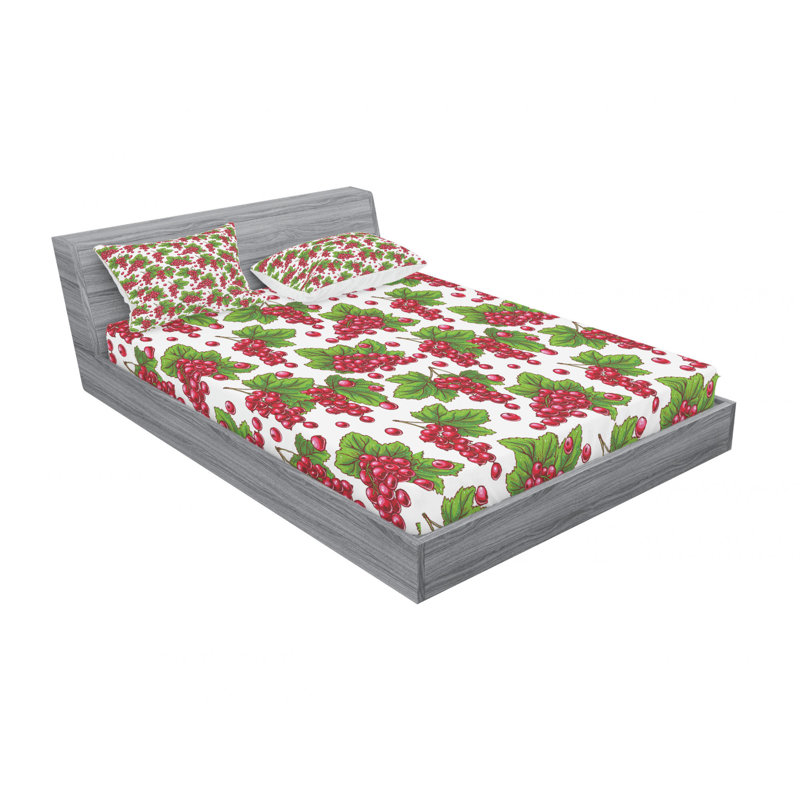Ensemble de draps Branches avec feuilles, Ensemble de draps pour lit double avec un drap-hou