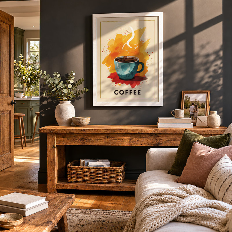 Coffee Comfort Modern - Print, A4 - 29.7 x 21.0 cm, White