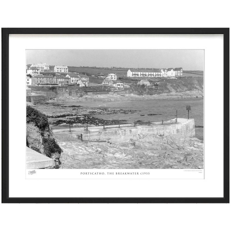 Portscatho, The Breakwater C1955 - Single Picture Frame Print, 60cm H x 80cm W x 2.3cm D