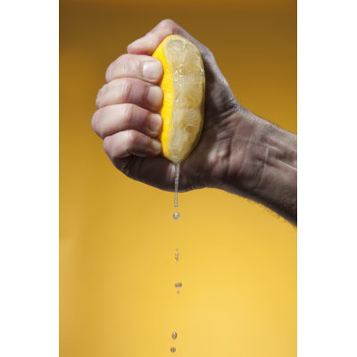 Squeezed Lemon by Montileo - Wrapped Canvas Print