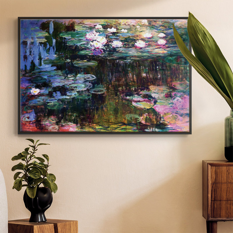Nénuphars, 1950, reproduction sur toile encadrée, H 25 po x l 37 po x P 2 po, Noir