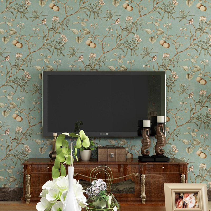 Monacada 10m x 53cm Semi-Gloss Wallpaper Roll, Light Blue
