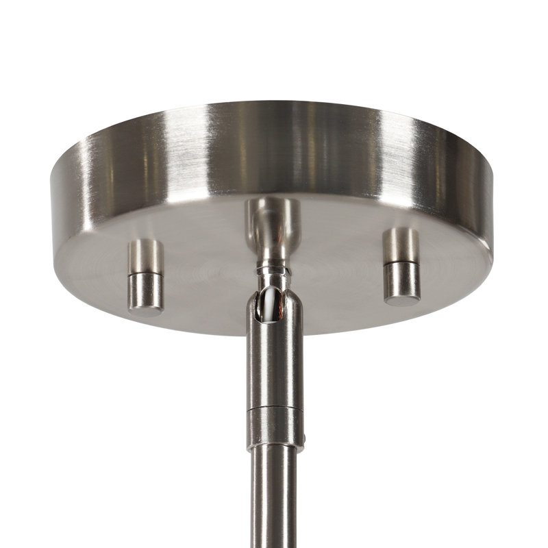 Lustre à 5 lumières avec abat-jour à intensité variable, Nickel satiné