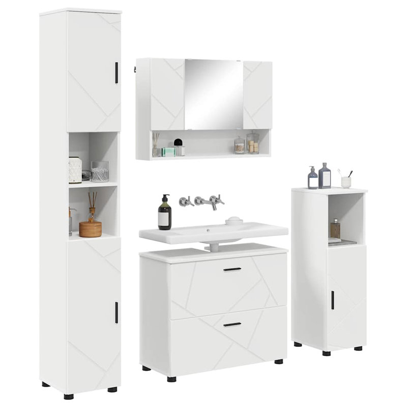 Bathroom Storage Furniture Set, White