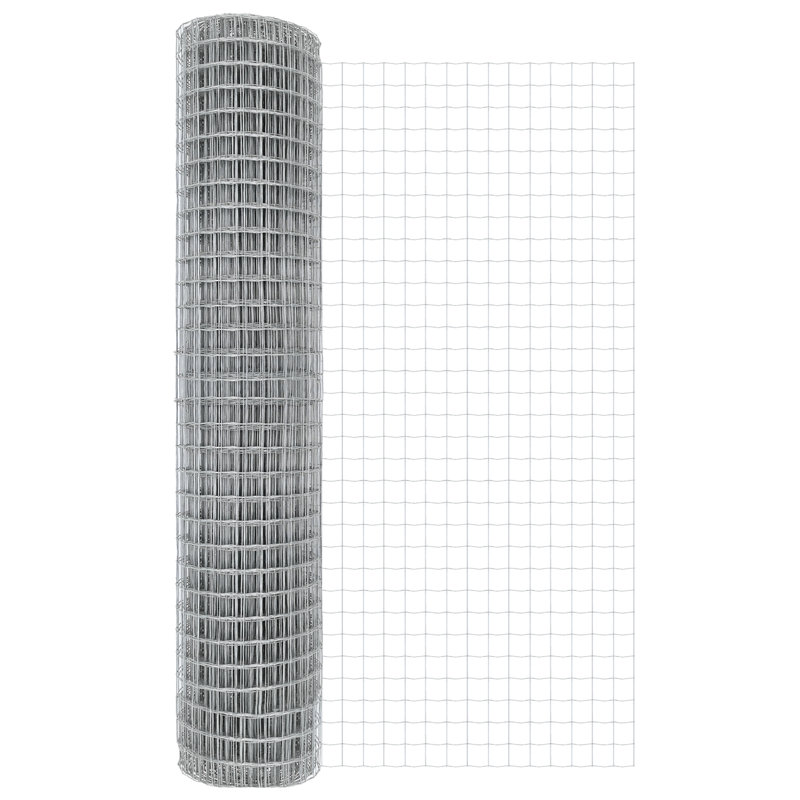 Galvanized Steel Border Fencing, Silver, 150 x 1000 x 0.2 cm
