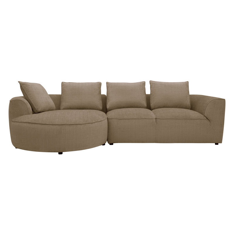 Amado Corner Sofa L Shaped Couch Modern Minimalist Chenille, Left Hand Facing, Beige