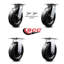8 Inch Phenolic Caster Set with Ball Bearing 2 Swivel Lock and 2 Rigid SCC