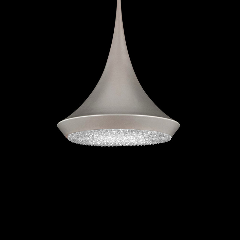 1 - Light LED Pendant, 24" H x 18" W x 18" D, Antique Silver