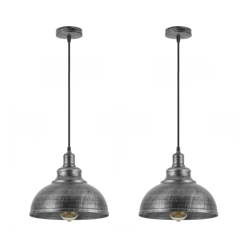 - Light Dome Pendant, Brushed Silver