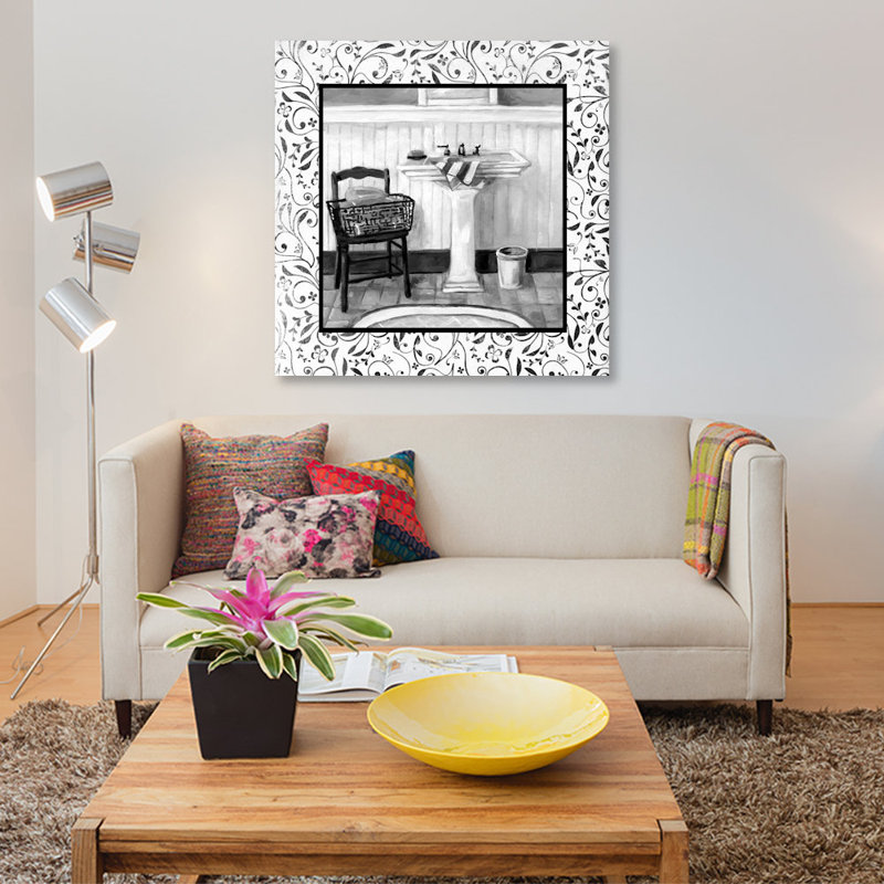 « salle de bain ii », impression sur toile, H 12 po x l 12 po x P 0,75 po, Pas de tapis, Toile tendue