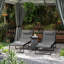 Ensemble de 2 chaises longues pliantes et inclinables gris clair