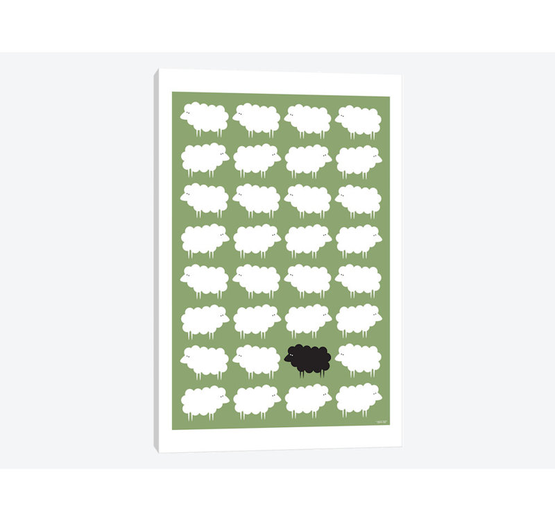 « black brebis », impression sur toile tendue, H 40 po x l 26 po x P 1,5 po, Toile tendue
