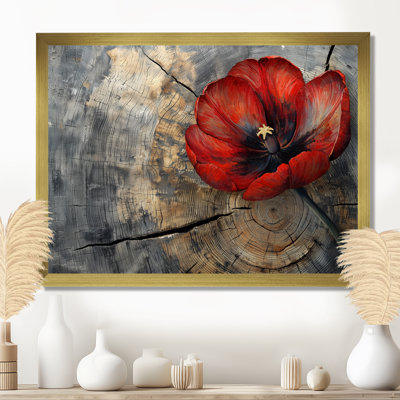 «Jacent Abstract Vivid Tulips Wood Slide - Tulips», art mural