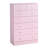 Rose Gold & Pink 7-Drawer Tall Dresser, Anti-Tip Wood Chest Of Drawers For Bedroom Storage, Living Room, Entryway-1663799927