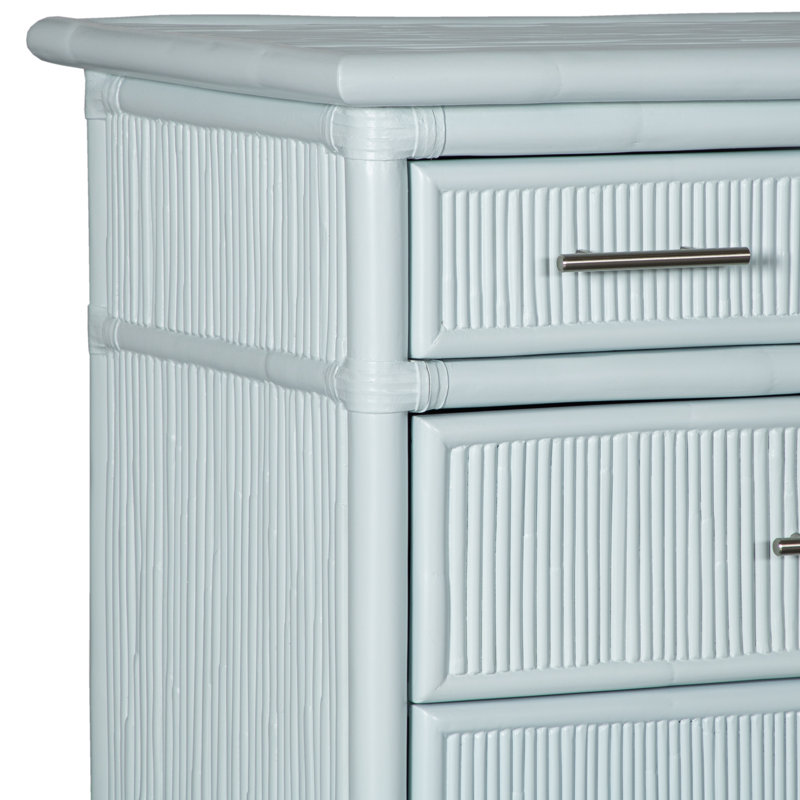Table de chevet 4 tiroirs Bermuda, Bleu pâle