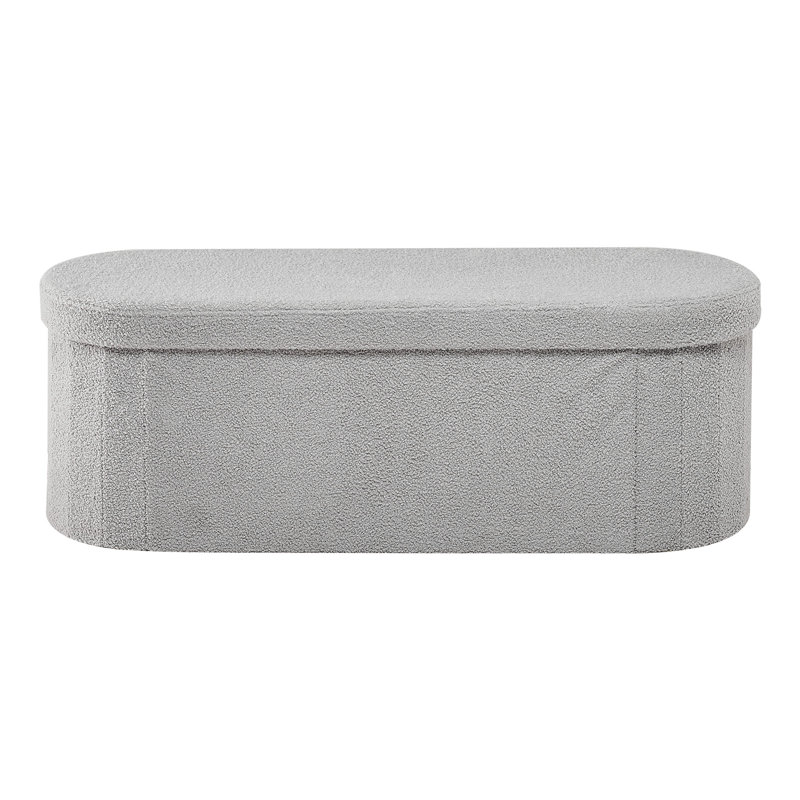 Banc de rangement ovale pliable en tissu molletonné ovale avec rangement 43 po et 660 lb pour le vestibule de la chambre à coucher