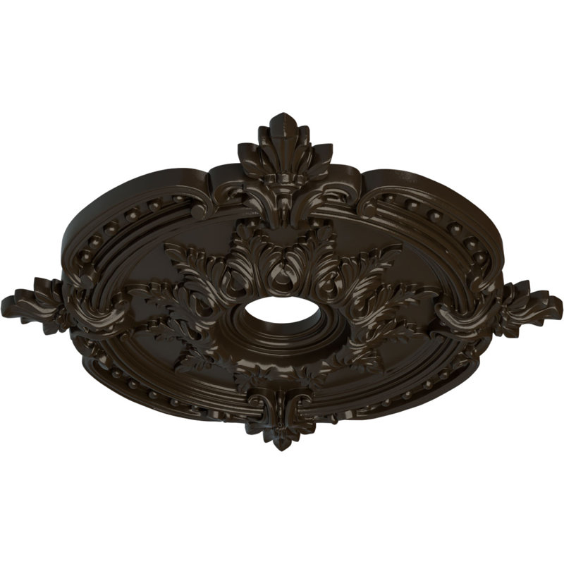 Médaillon de plafond classique Endurathane Benson, P 28 3/8 po x P 3 3/4 po x P 1 5/8 po (convient aux auvents jusqu'à 6 1/2 po), finition de foyer en pierre peinte à la main