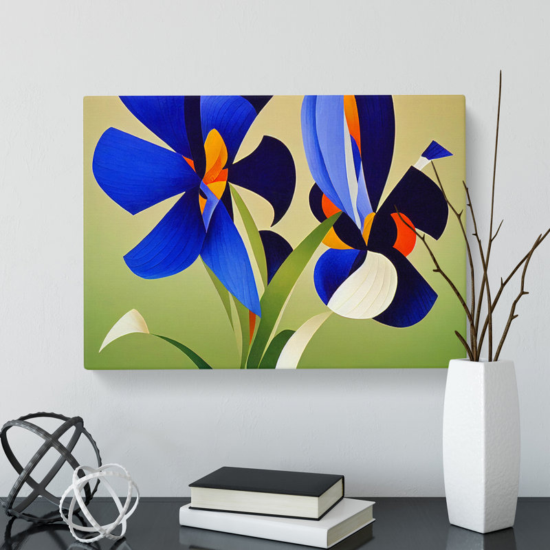 Iris Flowers Abstract - Wrapped Canvas, 35cm H x 50cm W x 3cm D