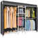 5 Tiers Wire Garment Rack Covered Clothes Rack, Black Rack With Cover, V6C Black