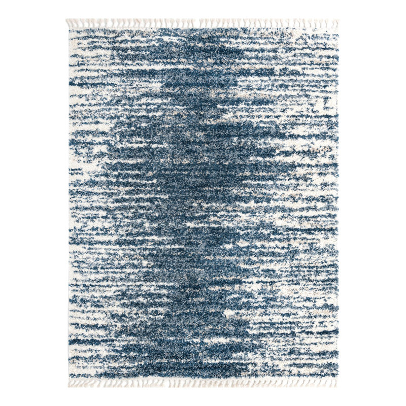 Tapis bleu / blanc Knupp, Rectangle 7 pi 10 po x 10 pi