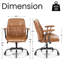 Fauteuil de direction ergonomique en similicuir Camellia, fauteuil de bureau Mid-Century, inclinable, roulettes-1813751105