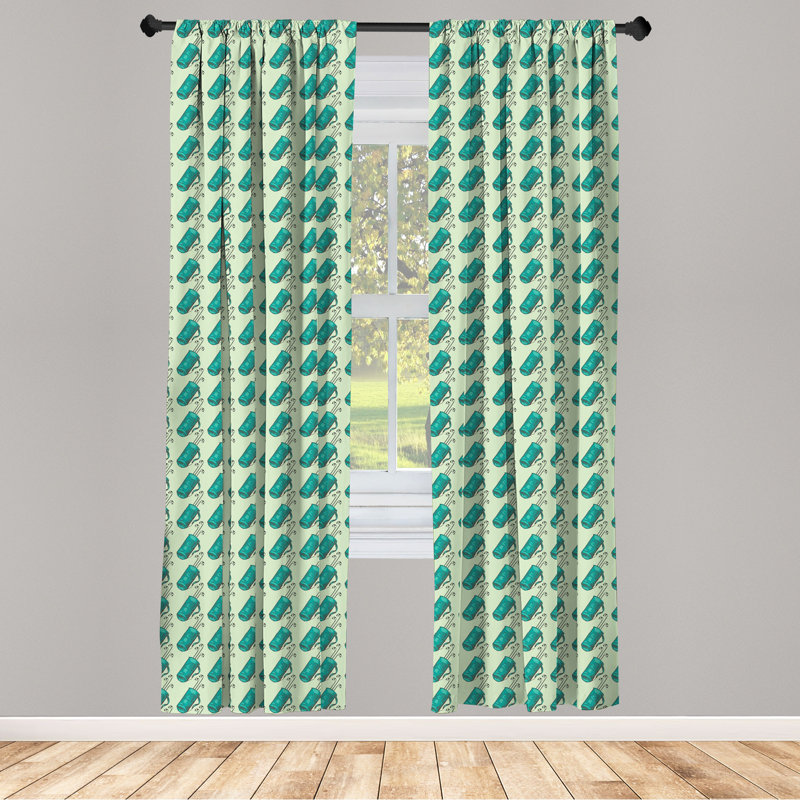 Golf Semi-Sheer Rod Pocket Curtain Panels, 28" x 63"