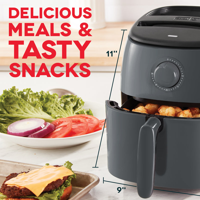Dash Express 2.6 Quart Tasti-Crisp Air Fryer, Gray