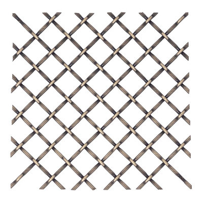 Round Flat Crimp Antique Brass Woven Wire Grill
