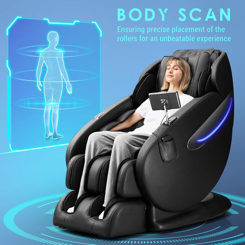 2025 3D Massage Chair Full Body - SL Track Zero Gravity Massage Chair Recliner with Calf and Foot Rollers, AI Voice Control, LCD Screen, Quick Access Buttons