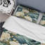 Ensemble de housse de couette à motif floral en microfibre blanc et bleu-2143184941