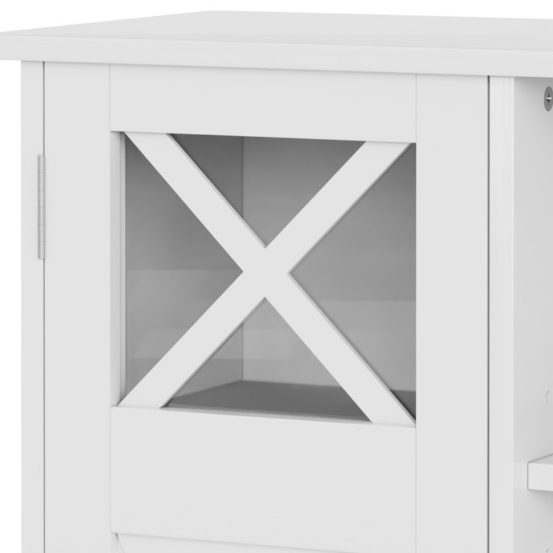 Armoire de rangement autoportante pour salle de bain avec rangement ouvert et garde-manger avec portes