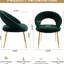 Chaise de style moderne pour la salle à manger, rembourrage en mousse, contreplaqué, pieds en métal, ergonomique, pieds courbés réglables et réglables, ensemble de salle à manger, tissu, pieds dorés-1069150066