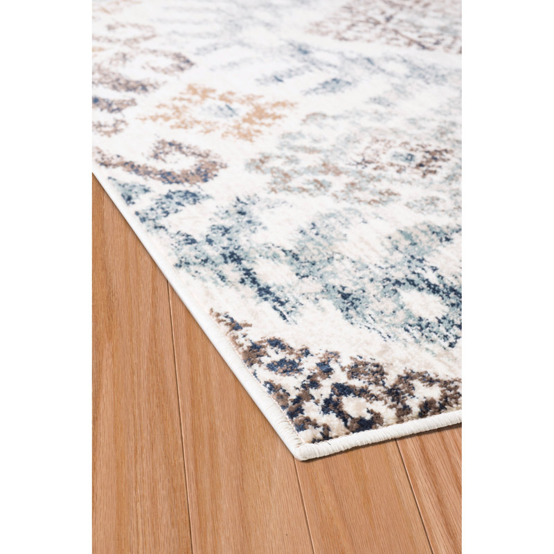 Tapis beige à motif géométrique Farwa, Rectangle 1 pi 10 po x 3 pi
