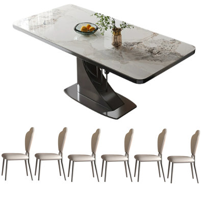 Sintered stone high-end dining table set