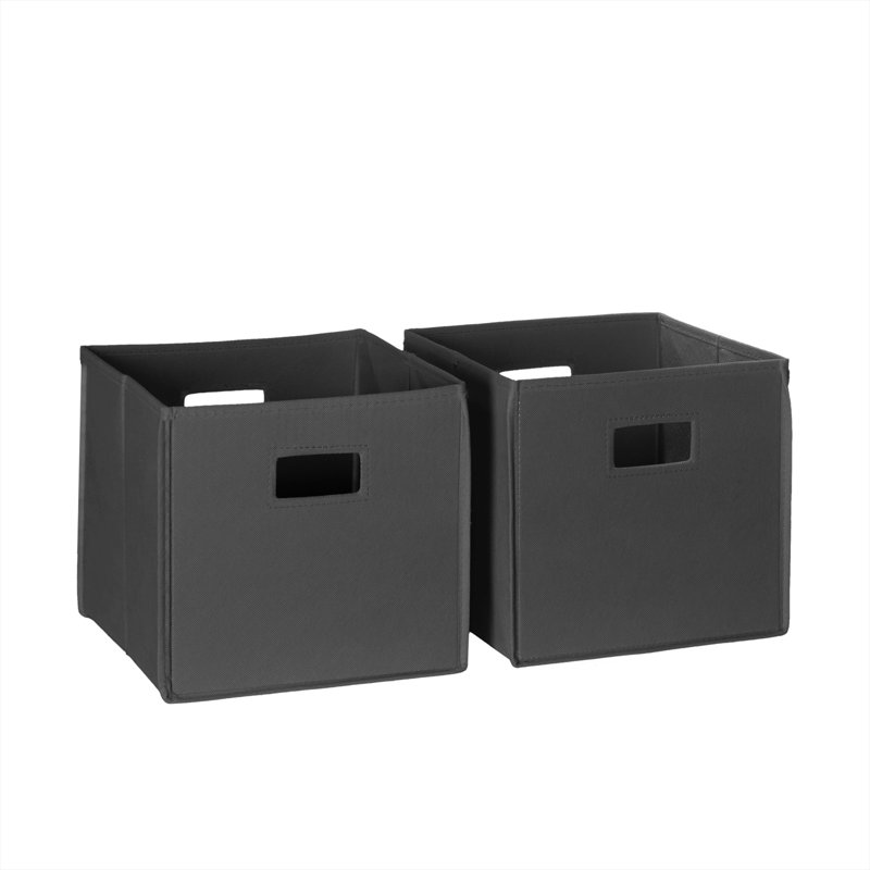 Organisateurs de cubes de rangement pliables avec poignées pour l'organisation de la salle de jeux RiverRidge Kids - gris anthracite