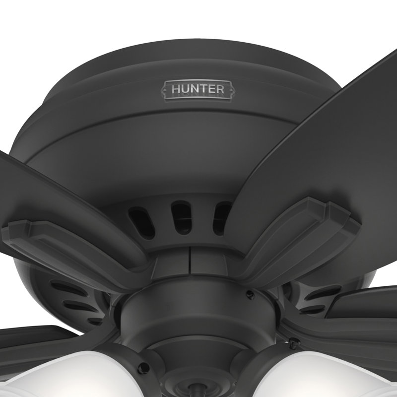 42" Matte Black Low Profile Ceiling Fan with LED Light