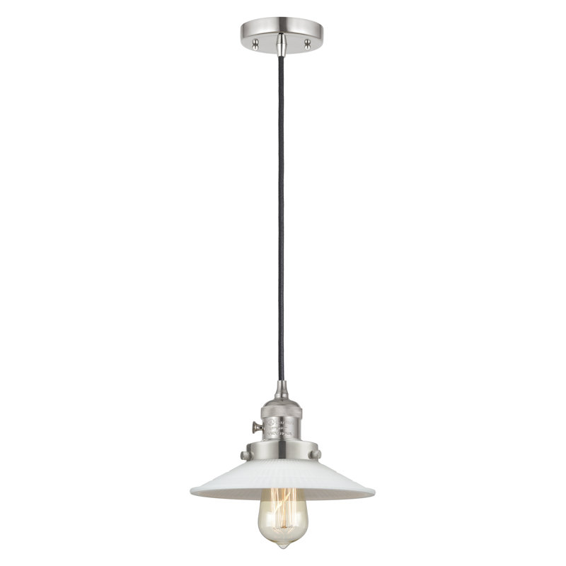 Franklin Restoration - Halophane - Mini-luminaire suspendu à cordon de 9 po - Interrupteur marche / arrêt - Ampoule DEL 