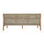 Ensemble de canapé modulaire d'extérieur en bois d'acacia Tressa avec table basse et repose-pieds, siège profond avec coussins hydrofuges