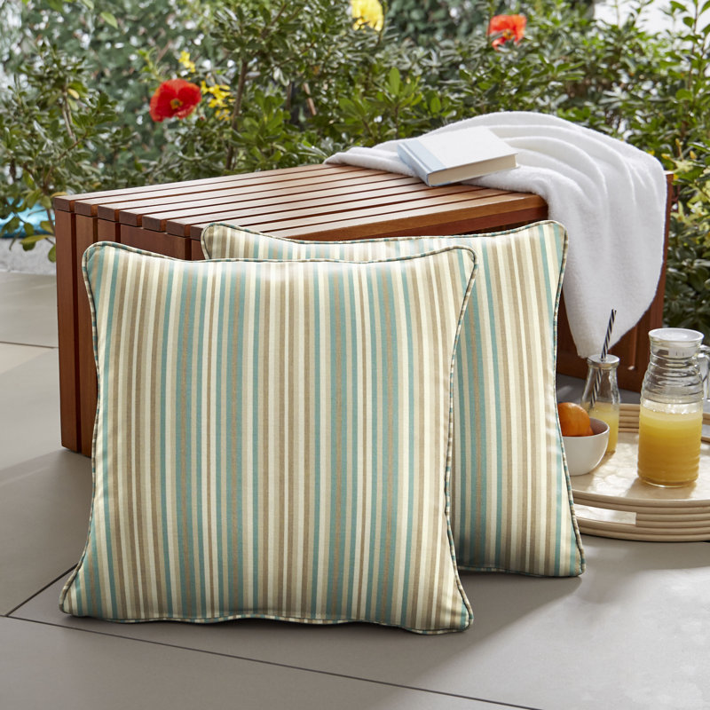 Coussin Sunbrella, H 18 po x l 18 po x P 6 po, Gris / orange