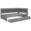Lit simple en forme de L en gris avec alimentation et tiroirs - option de chambre à coucher confortable, charge, optimisation de 2 espaces-1638058912