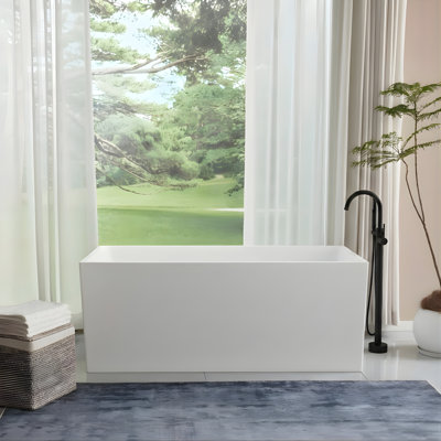 55" x 29" Freestanding Soaking Acrylic Bathtub