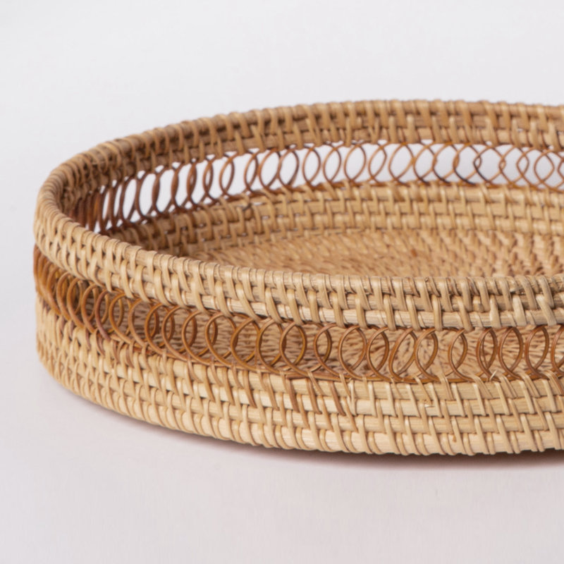 Derk Wicker Tray, 2" H x 9.5" W x 9.5" D